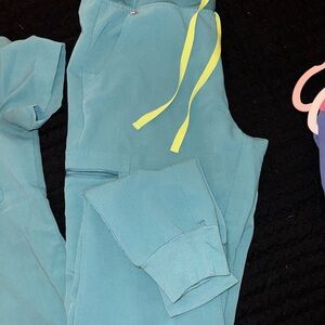 Teal figs scrubs set